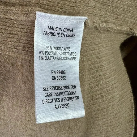 Theory Oversize Wool Blend Camel Mock Neck Poncho Sweater XS/S Minimalist - Picture 5 of 6